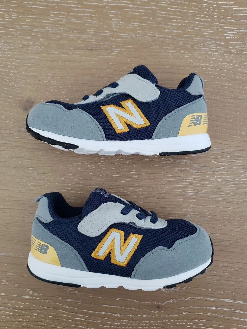 New Balance Kids Navy, Gray and Yellow 515 Sneakers